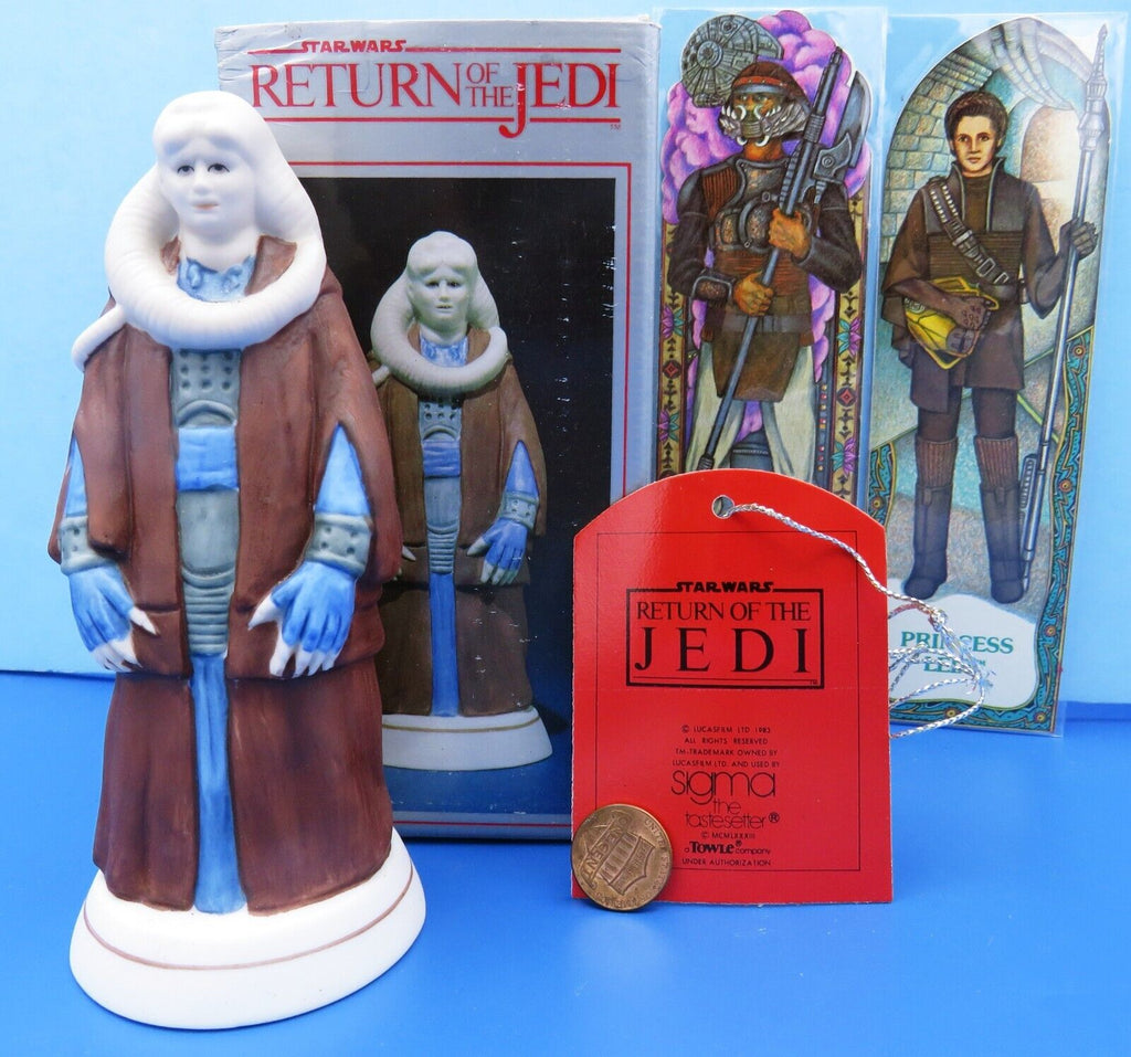 Value Lot! 1983 ceramic Bib Fortuna figure / Leia and Lando bookmarks