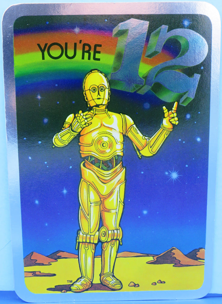 Birthday Card - 1978 Foil Finish - Age 12 C-3PO (no envelope).  B