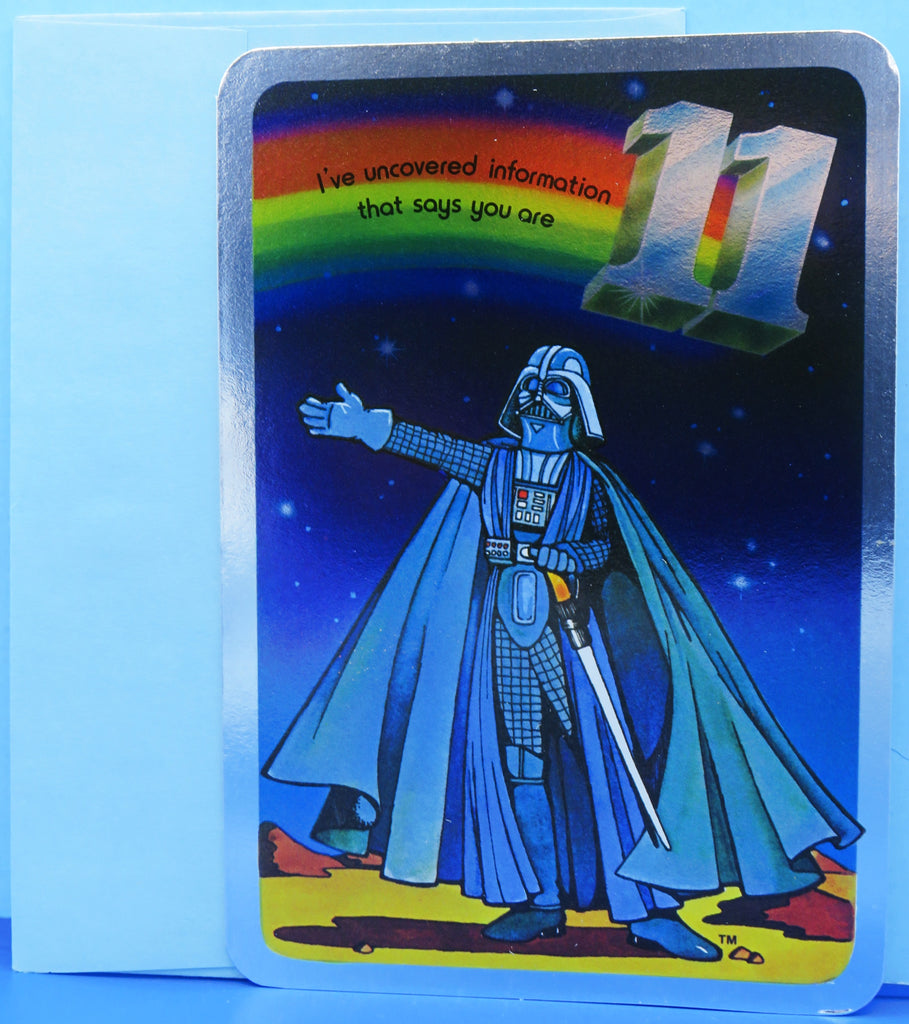 Birthday Card - 1978 Foil Finish - Age 11 Darth Vader.   A