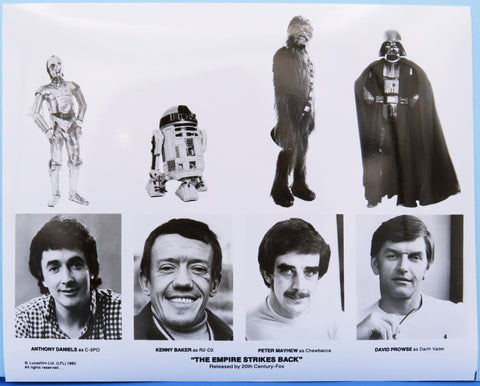 Press Still Photo Star Wars Empire Strikes Back - Anthony Daniels Kenny Baker David Prowse Peter Mayhew